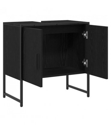 vidaXL Bathroom Sink Cabinet Black Oak 60 x 30 x 60 cm Engineered Wood