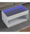vidaXL Coffee Table with Infinity LED White 90x50x50 cm