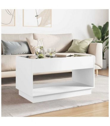 vidaXL Coffee Table with Infinity LED White 90x50x50 cm