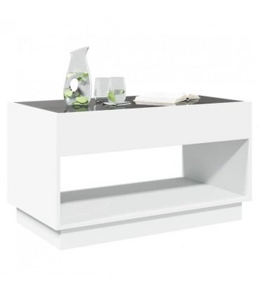 vidaXL Coffee Table with Infinity LED White 90x50x50 cm
