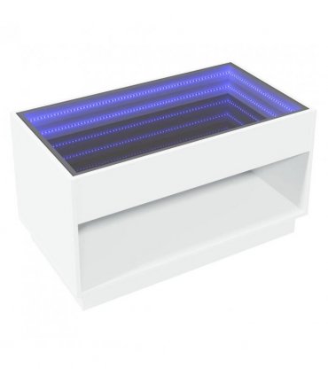 vidaXL Coffee Table with Infinity LED White 90x50x50 cm