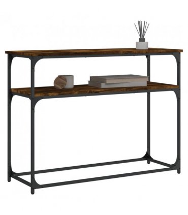 vidaXL Console Table Smoked Oak 100x35.5x75 cm Engineered Wood