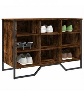 vidaXL Shoe Cabinet Smoked Oak 90x38x61.5 cm Engineered Wood