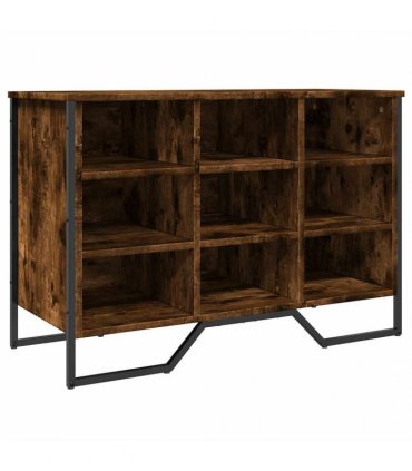 vidaXL Shoe Cabinet Smoked Oak 90x38x61.5 cm Engineered Wood