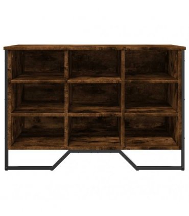 vidaXL Shoe Cabinet Smoked Oak 90x38x61.5 cm Engineered Wood