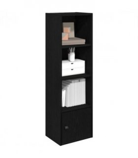 vidaXL Bookcase Black Oak 31x24x102 cm Engineered Wood