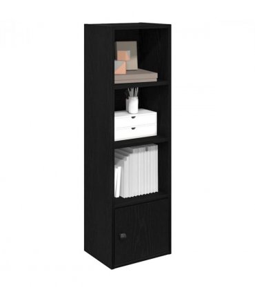 vidaXL Bookcase Black Oak 31x24x102 cm Engineered Wood