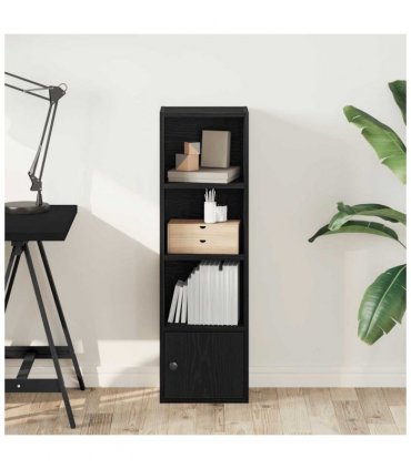 vidaXL Bookcase Black Oak 31x24x102 cm Engineered Wood