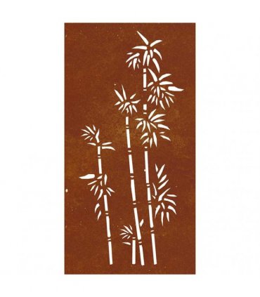 vidaXL Garden Wall Decoration 105x55 cm Corten Steel Bamboo Design