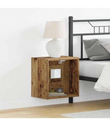 vidaXL Floating Shelf with LED Light 2 pcs Brown 40 x 28.5 x 40 cm