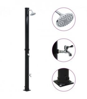 vidaXL Solar Shower Black 220 cm 20 L