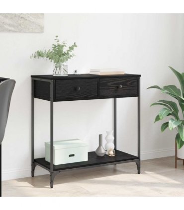 vidaXL Console Table Black Oak 75 x 34.5 x 75 cm Engineered Wood