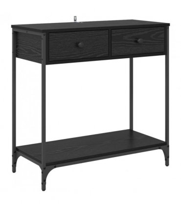 vidaXL Console Table Black Oak 75 x 34.5 x 75 cm Engineered Wood