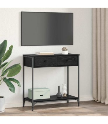 vidaXL Console Table Black Oak 75 x 34.5 x 75 cm Engineered Wood