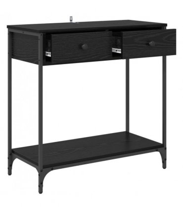 vidaXL Console Table Black Oak 75 x 34.5 x 75 cm Engineered Wood