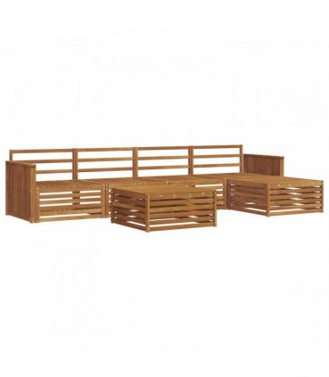 vidaXL Outdoor Sofa Set 6 pcs Natural Solid Acacia Wood