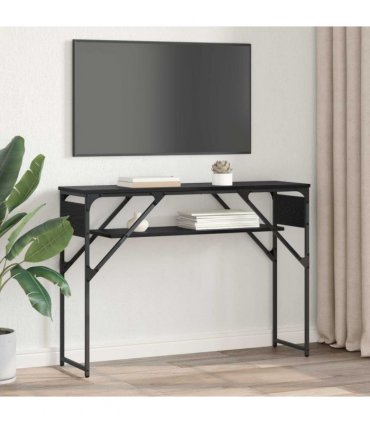 vidaXL ConsoleTable Black Oak 105x30x75cm Engineered Wood