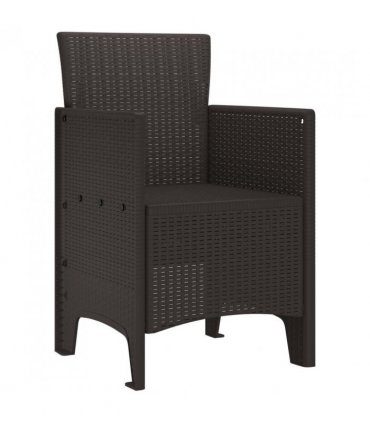 vidaXL Garden Chair 4 pcs Brown 53 x 49 x 85 cm Polypropylene