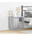 vidaXL Bedside Cabinet Grey 50 x 34.5 x 50 cm Engineered wood