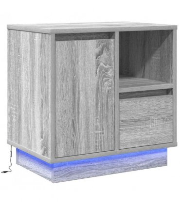vidaXL Bedside Cabinet Grey 50 x 34.5 x 50 cm Engineered wood