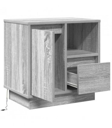 vidaXL Bedside Cabinet Grey 50 x 34.5 x 50 cm Engineered wood
