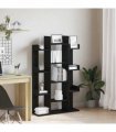 vidaXL Bookcase Black Oak 86 x 25.5 x 140 cm Engineered Wood