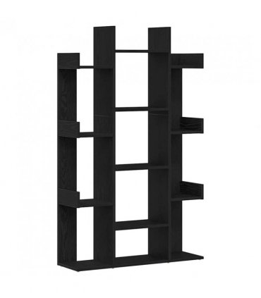 vidaXL Bookcase Black Oak 86 x 25.5 x 140 cm Engineered Wood
