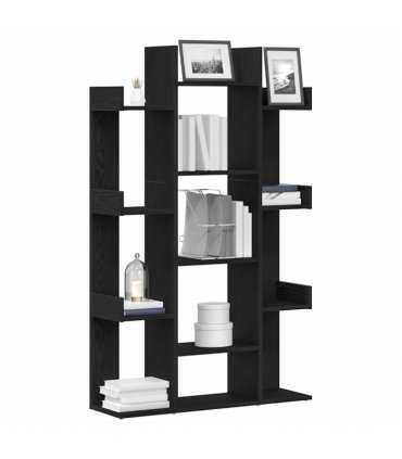 vidaXL Bookcase Black Oak 86 x 25.5 x 140 cm Engineered Wood