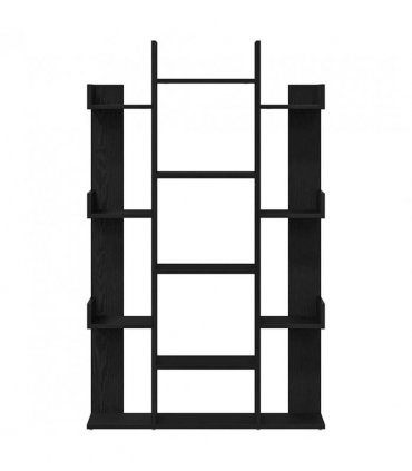 vidaXL Bookcase Black Oak 86 x 25.5 x 140 cm Engineered Wood