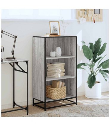 vidaXL Book Cabinet Grey Sonoma 60x35x107.5 cm Engineered Wood