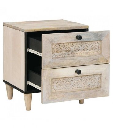 vidaXL Bedside Cabinet White 40 x 33 x 46 cm Engineered Wood
