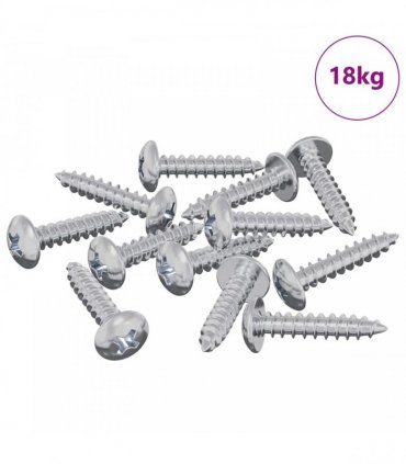 vidaXL Wood Screws 10976 pcs Silver Steel