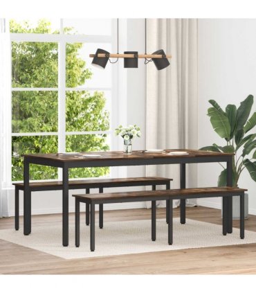 vidaXL Bench Smoke Oak 160 x 35 x 45 cm Engineered Wood