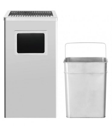 vidaXL Ashtray Dustbin Hotel 45 L Stainless Steel