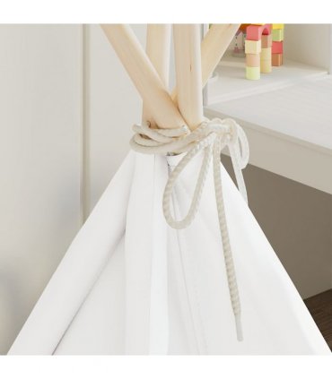 vidaXL Children Teepee Tent with Bag Peach Skin White 120x120x150 cm