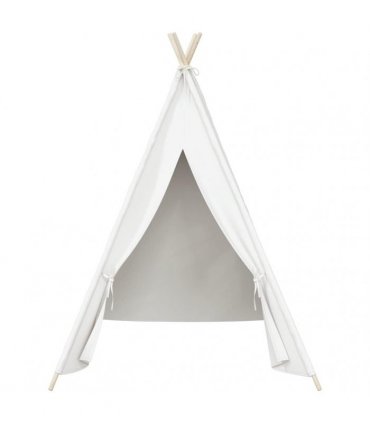 vidaXL Children Teepee Tent with Bag Peach Skin White 120x120x150 cm