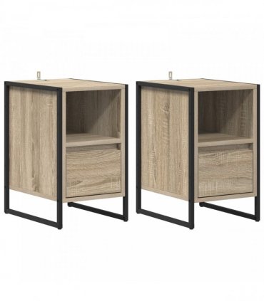 vidaXL Bedside Table 2 pcs Sonoma 39.5 x 30 x 50 cm Engineered Wood