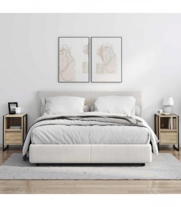 vidaXL Bedside Table 2 pcs Sonoma 39.5 x 30 x 50 cm Engineered Wood