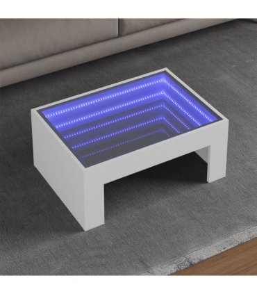 vidaXL Coffee Table with Infinity LED White 70x50x30 cm