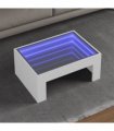 vidaXL Coffee Table with Infinity LED White 70x50x30 cm