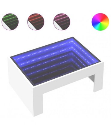 vidaXL Coffee Table with Infinity LED White 70x50x30 cm