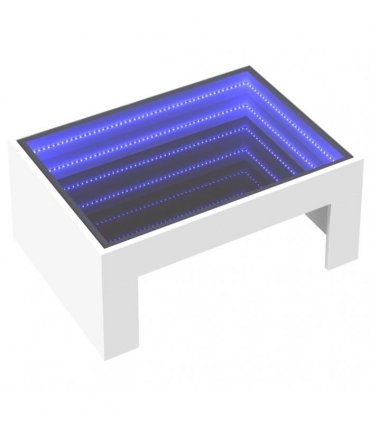 vidaXL Coffee Table with Infinity LED White 70x50x30 cm