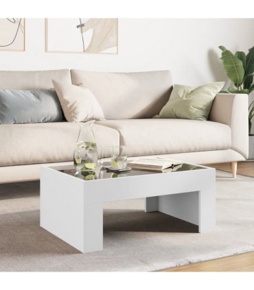 vidaXL Coffee Table with Infinity LED White 70x50x30 cm