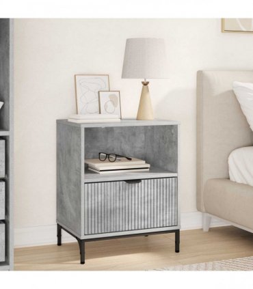 vidaXL Bedside Cabinet Concrete grey 49 x 36 x 61 cm Engineered wood