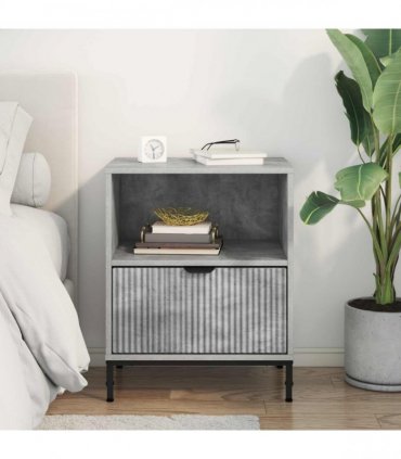 vidaXL Bedside Cabinet Concrete grey 49 x 36 x 61 cm Engineered wood
