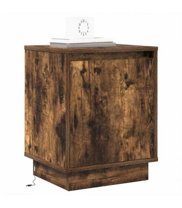 vidaXL Bedside Cabinet with 2 pcs Smoked Oak 39 x 34.5 x 50 cm