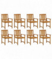 Garden Chairs 8 pcs Solid Acacia Wood