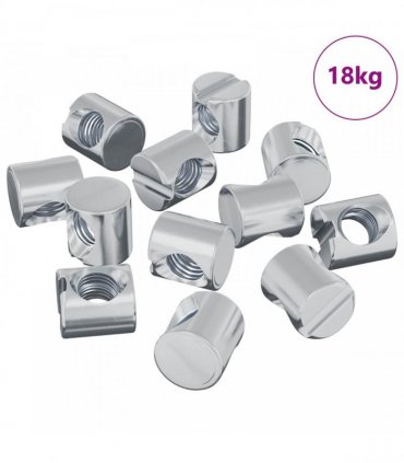 vidaXL Barrel Nuts 4500 pcs Silver M6 x 12 mm Metal