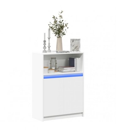 vidaXL Sideboard with LED White 72x34x100 cm Engineered Wood