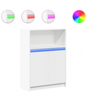 vidaXL Sideboard with LED White 72x34x100 cm Engineered Wood